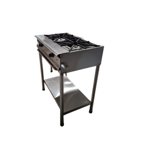 cocina en linea de dos quemadores y poso en acero-image